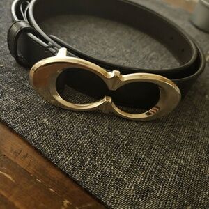 Coach Brown and Black Leather Belt